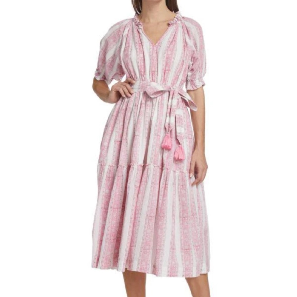 Pink and White Striped Women's Dress